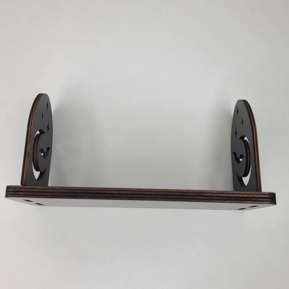 Display Stand Moon and Bat Shelf Book Stand Crystal Display Shelf 8×3 inches